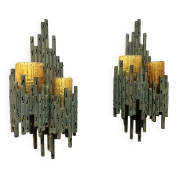 Lampes murales brutalistes Fantoni