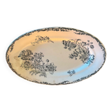 Plat de service ovale en faïence Terre de Fer Saxe