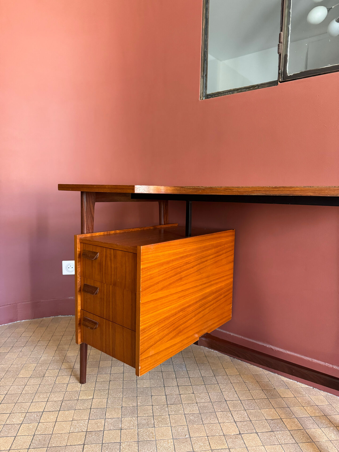 Bureau vintage teck & acajou