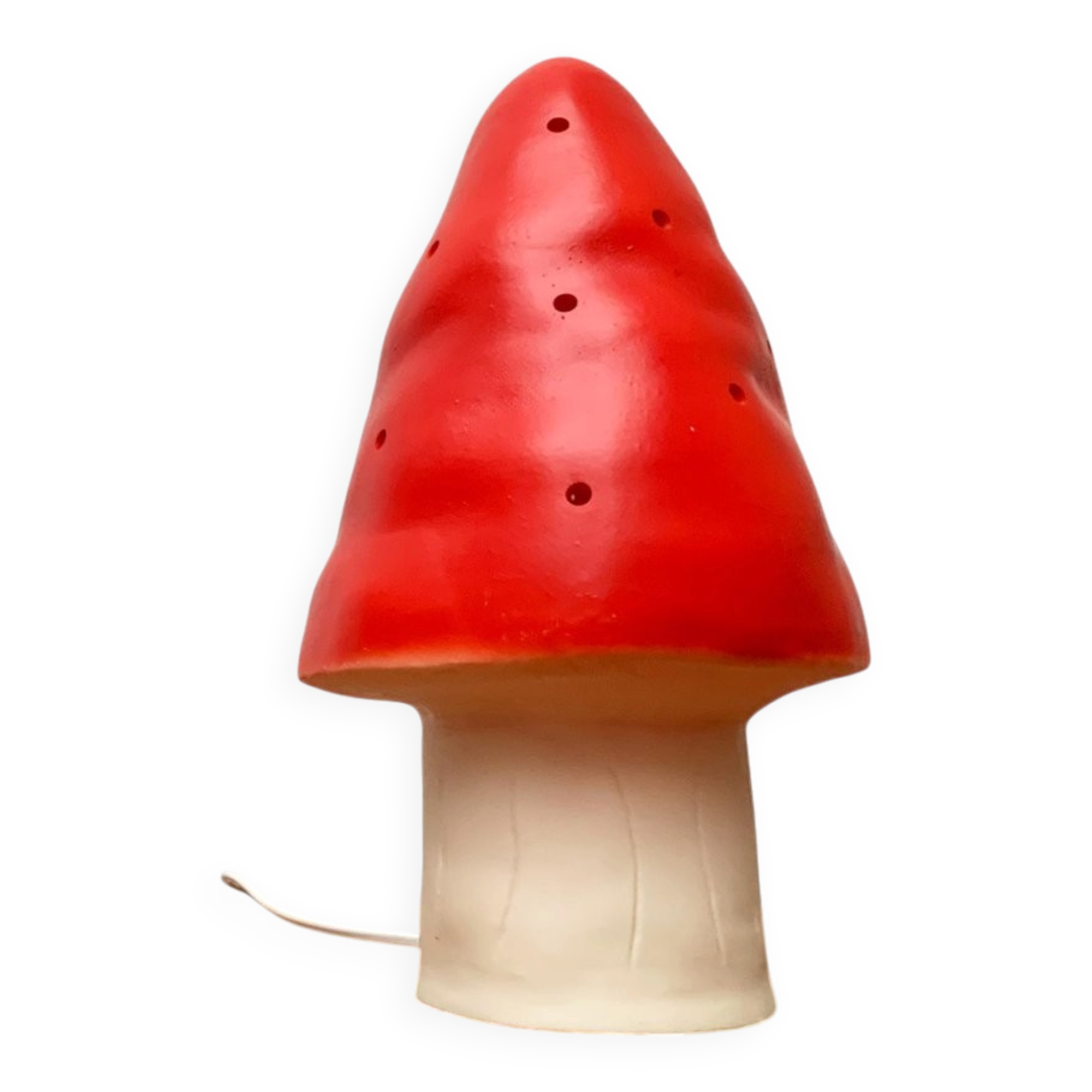 Postmodern plastic mushroom table lamp by Heico.