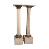 Ancient pair of Columns in Carrara tree Selette Gaine