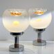 Paire de lampes de table grands globes Murano 70’