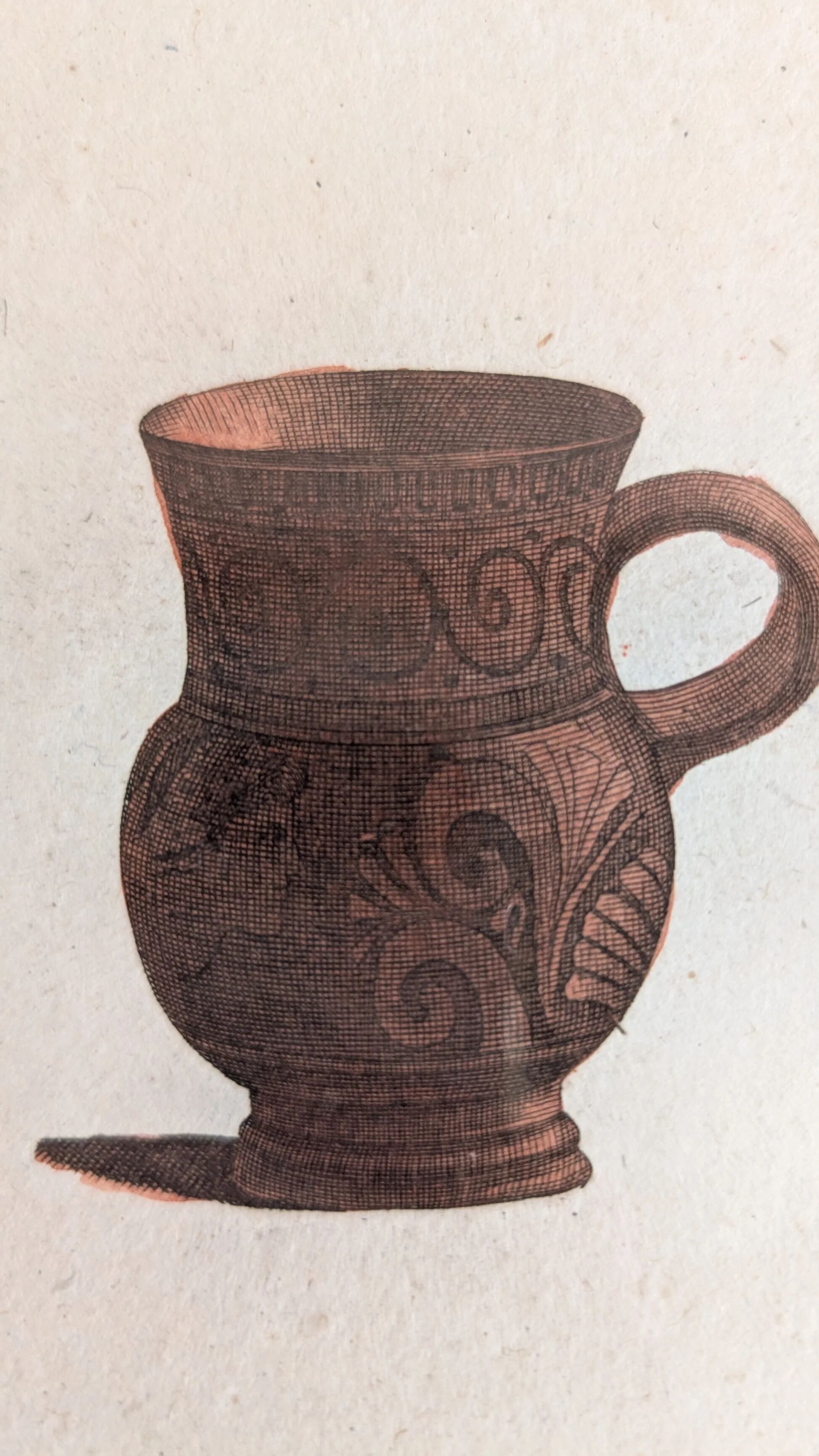 Ancient antique pottery engraving