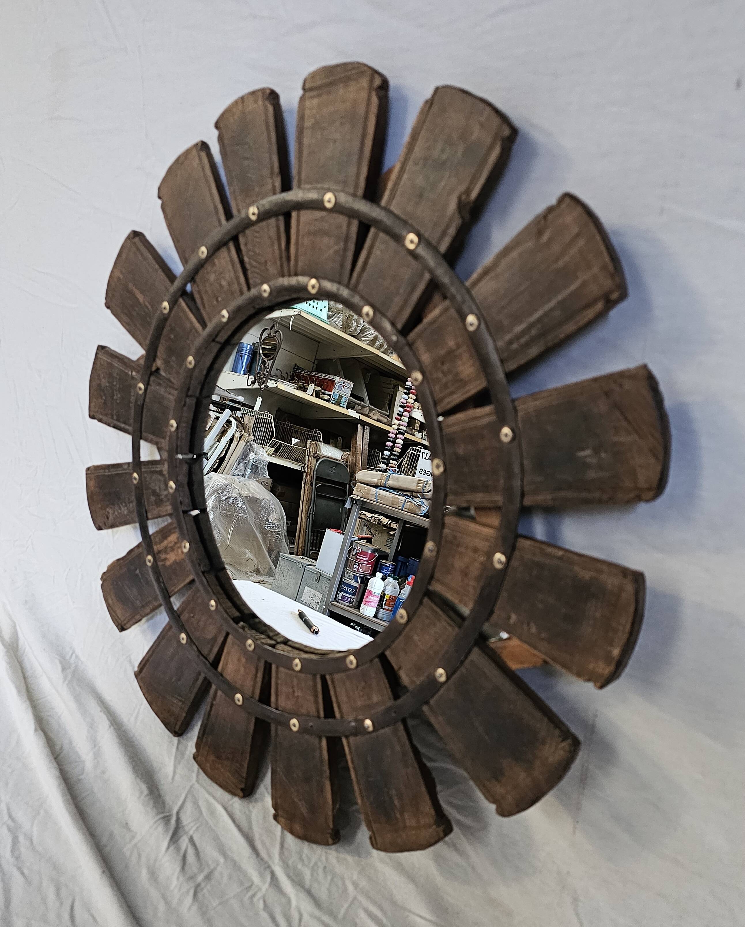 Miroir en teck birman