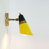 Yellow and black two-tone wall lamp from 50-60 years