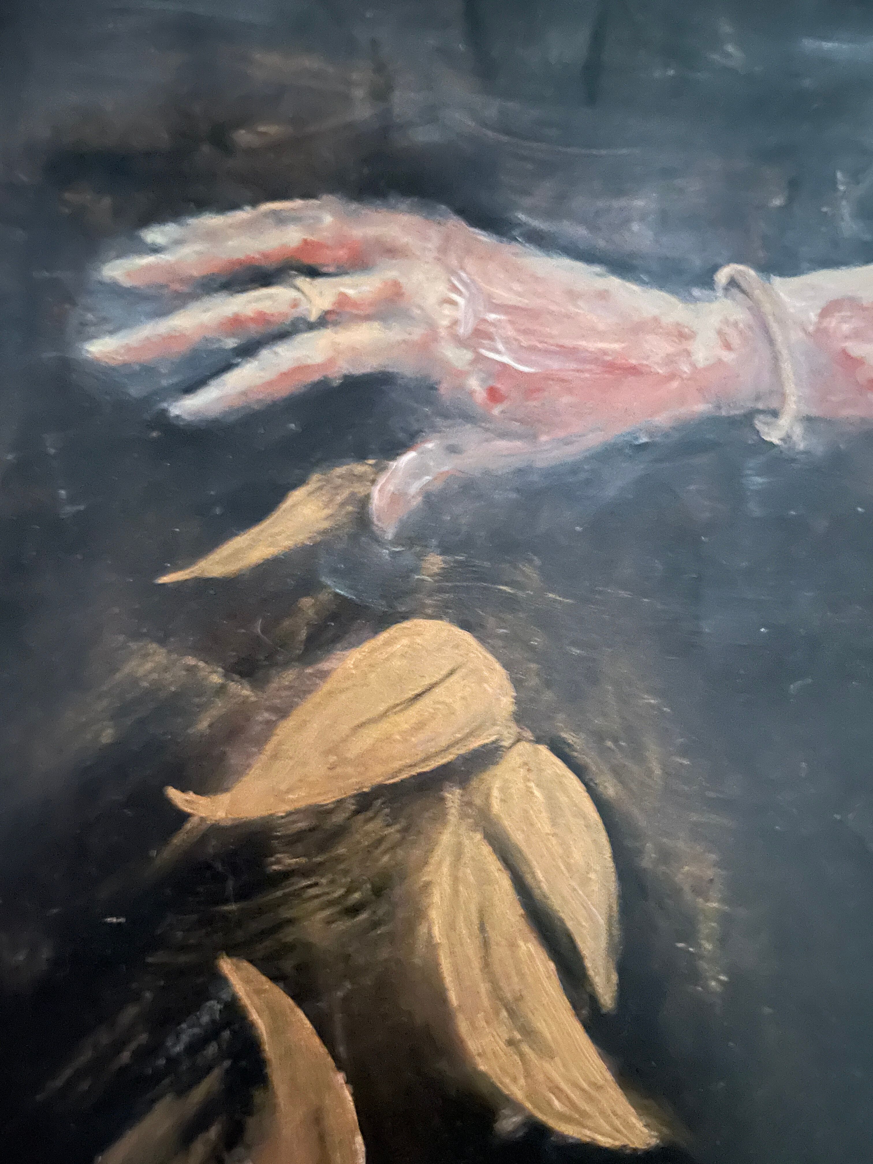 Oil painting on wood signed “golden autumn leaves”