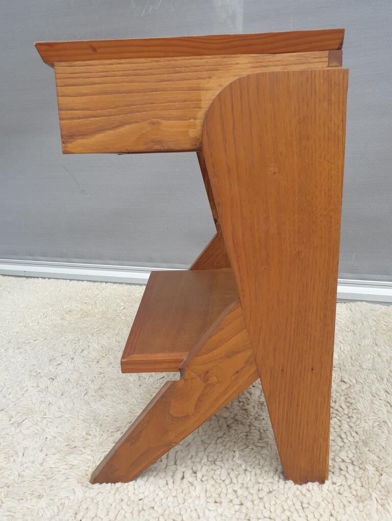 Vintage retro bedside table compass foot