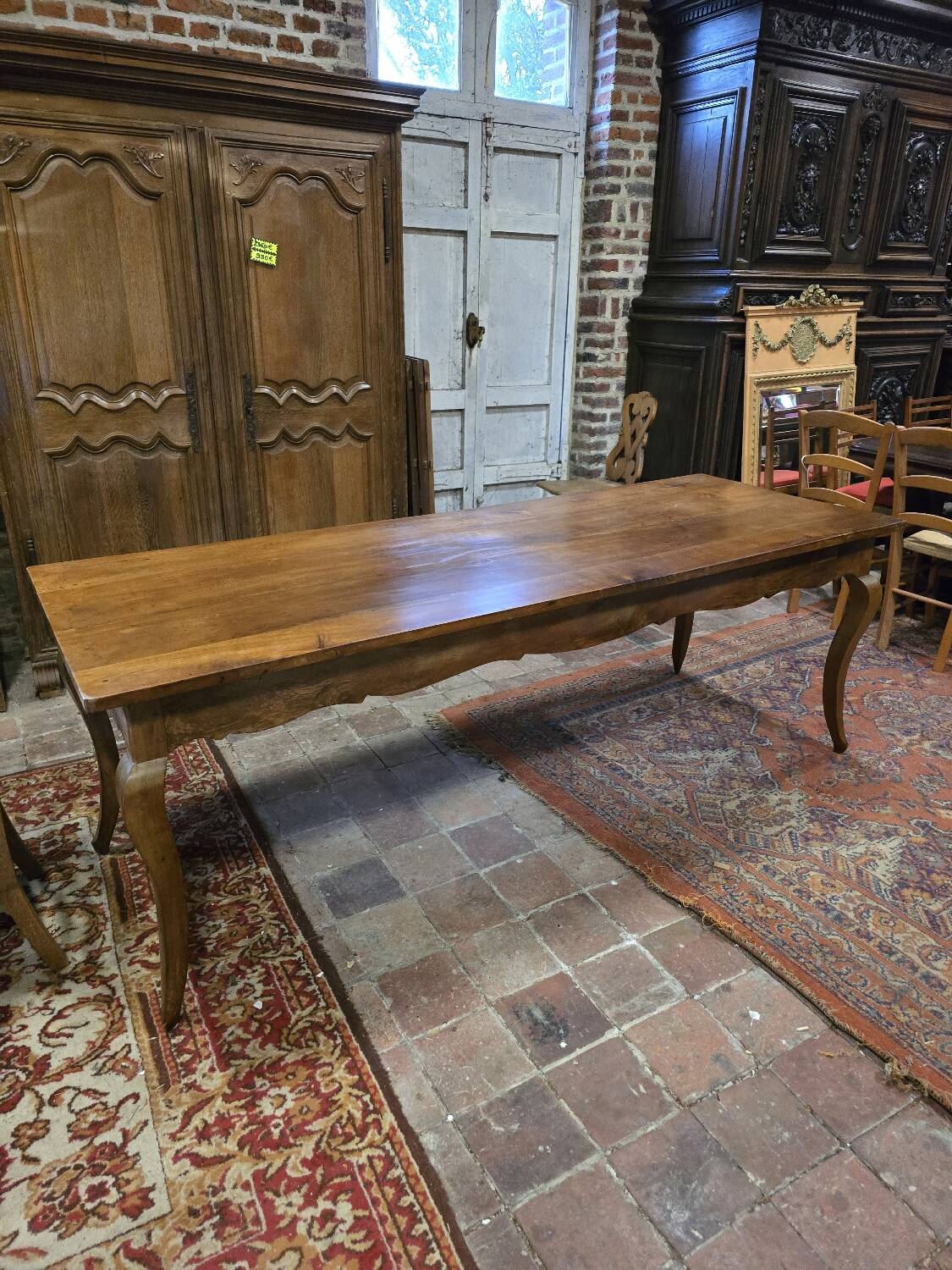 19th century solid cherry wood farmhouse table