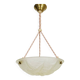 Ancien lustre, suspension vasque Art Déco 1 Feu, en pâte de verre, décor oiseaux. Années 30
