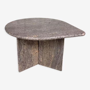 Table basse vintage en granit gris des années 70