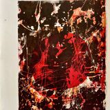 Original lithograph – Red & Black Gesture Lyrical Abstraction 60-70