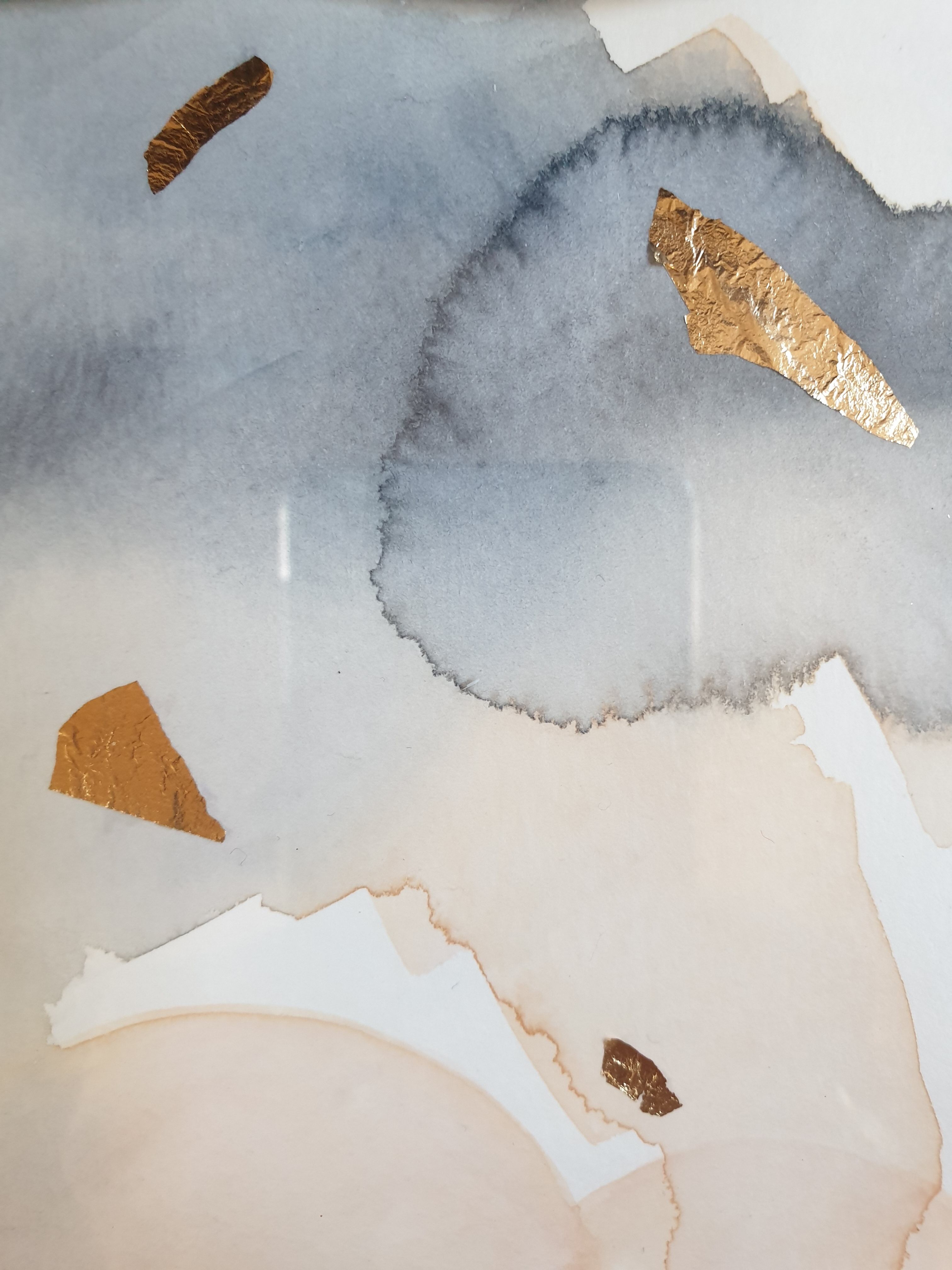 Peintures aquarelles construction abstraite