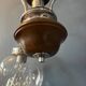 Vintage clear glass Murano chandelier with chrome frame