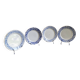 4 white earthenware dinner plates by k&g Lunéville blue blida model