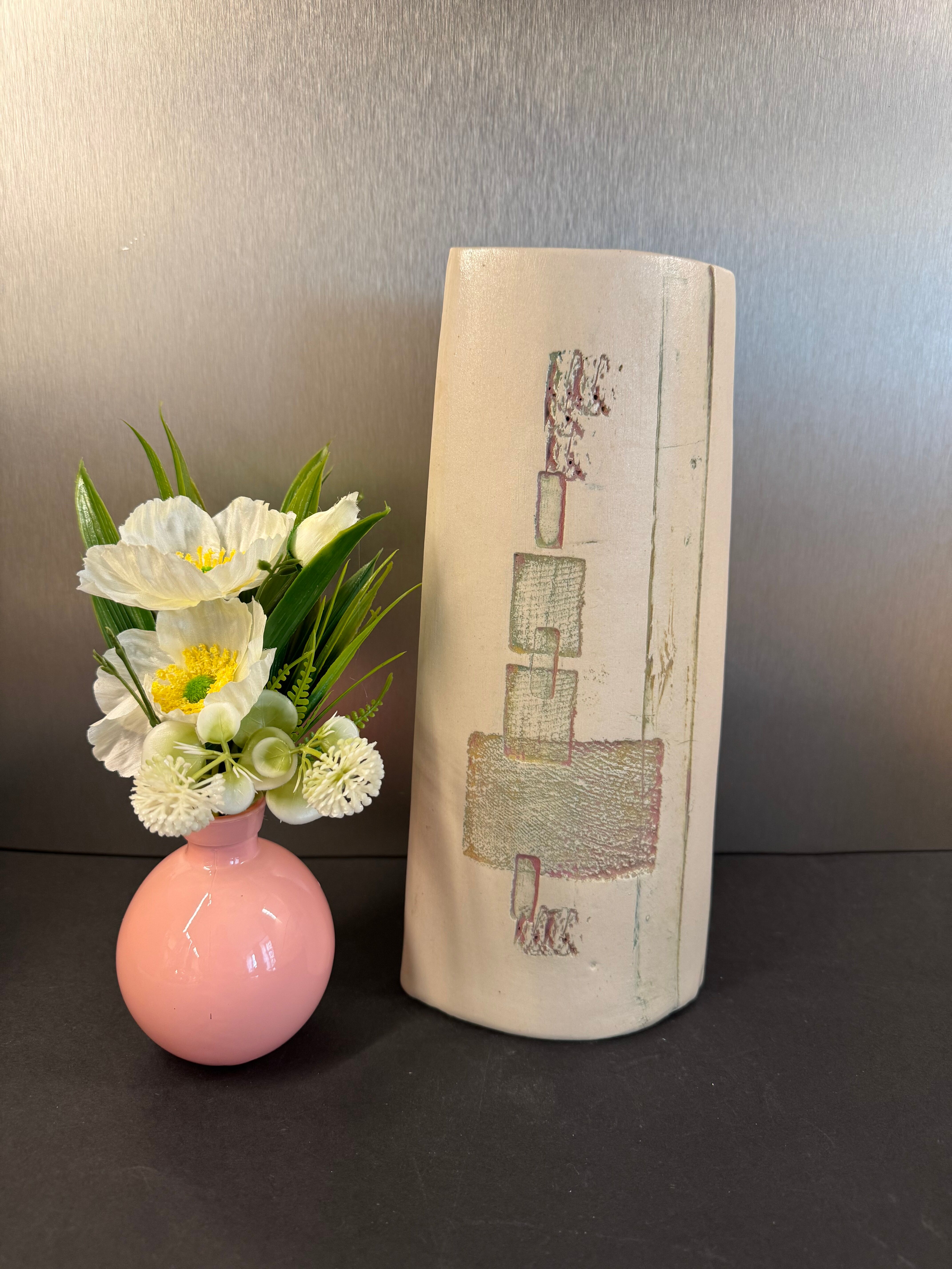 Glazed ceramic vase signed MB — France 1960s/70s
