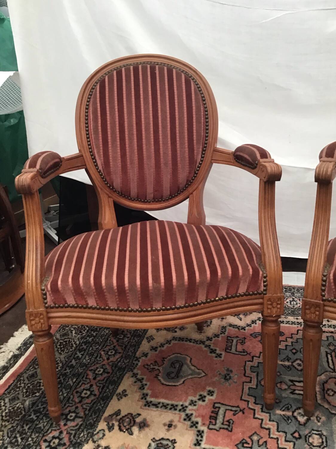 2 Louis XVI style armchairs