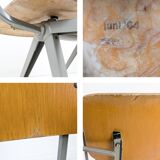 Chaise mid century accoudoirs marko holland bois métal marron noir vintage rétro chaise d'architecte