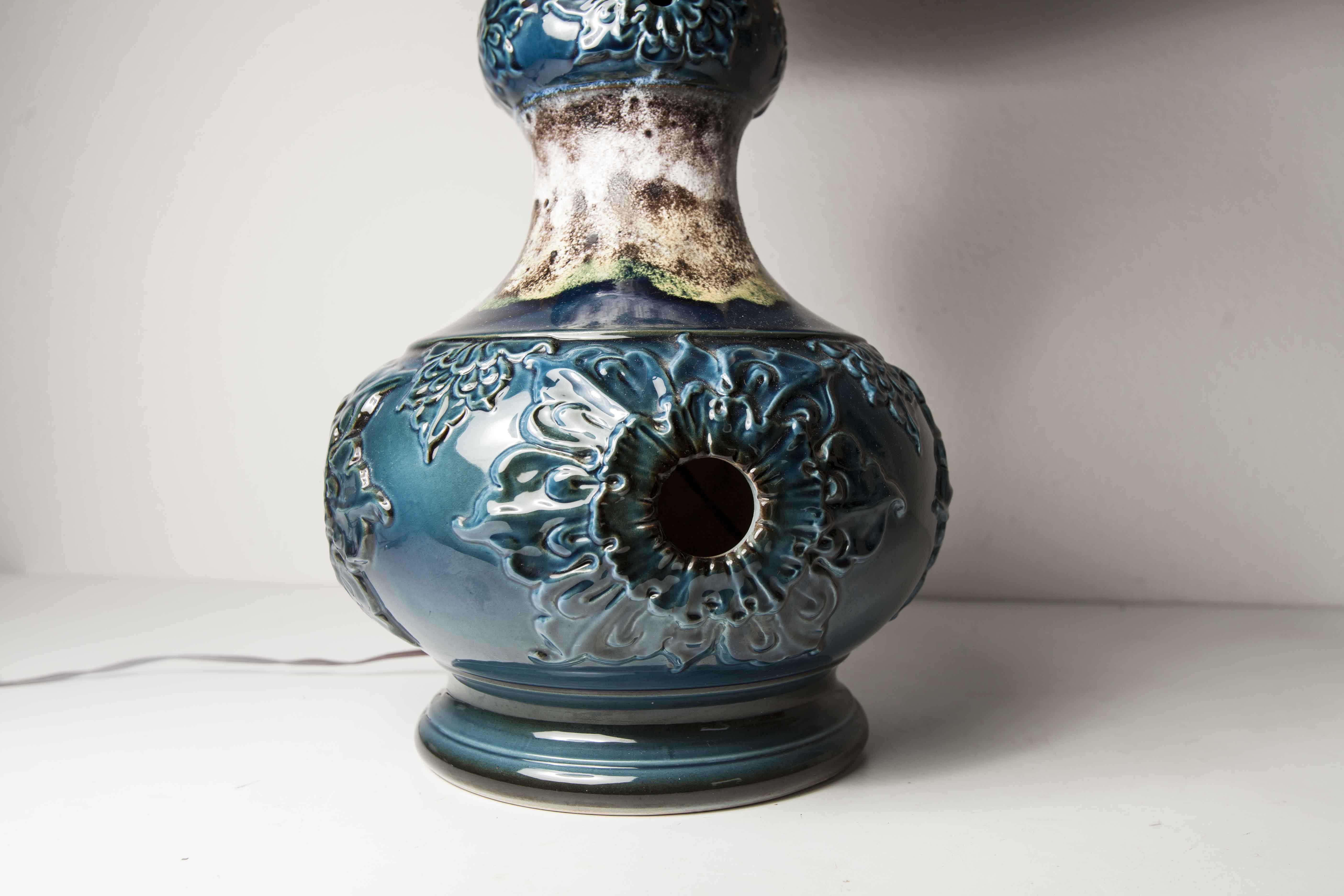 70's beige blue floor lamp