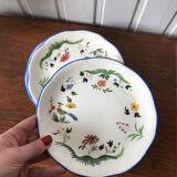 Lot dessert plates Birds of Pardadis Gien