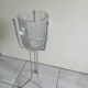 Large Champagne bucket in pressed molded glass and its support.