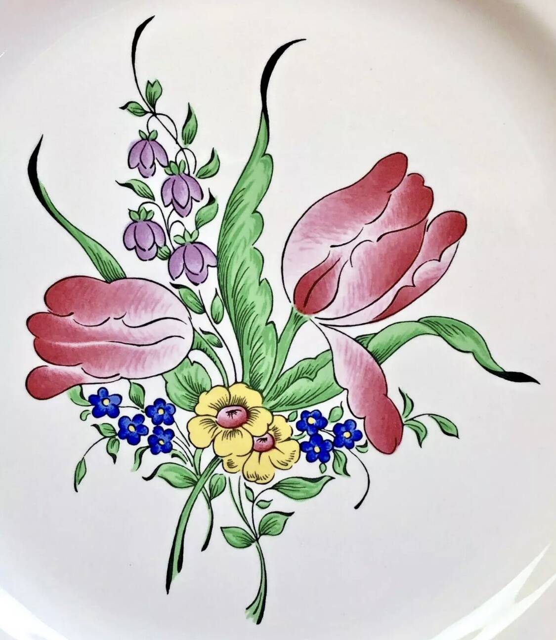 6 old Luneville flat plates, Réverbère model