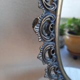 Mirror on foot, swivel, brass, mid-late nineteenth, rock style.