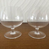 2 verres à cognac en verre