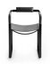Armchair, smoked black steel and black leather, contemporary style.