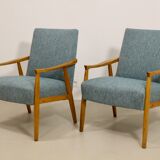 Pair of vintage armchairs in beech year 60