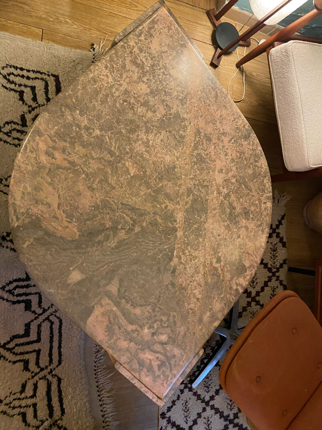 Vintage pink marble eye coffee table