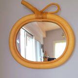 Rattan Apple Mirror