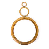 Round bamboo mirror from the 70s - 32x52cm
