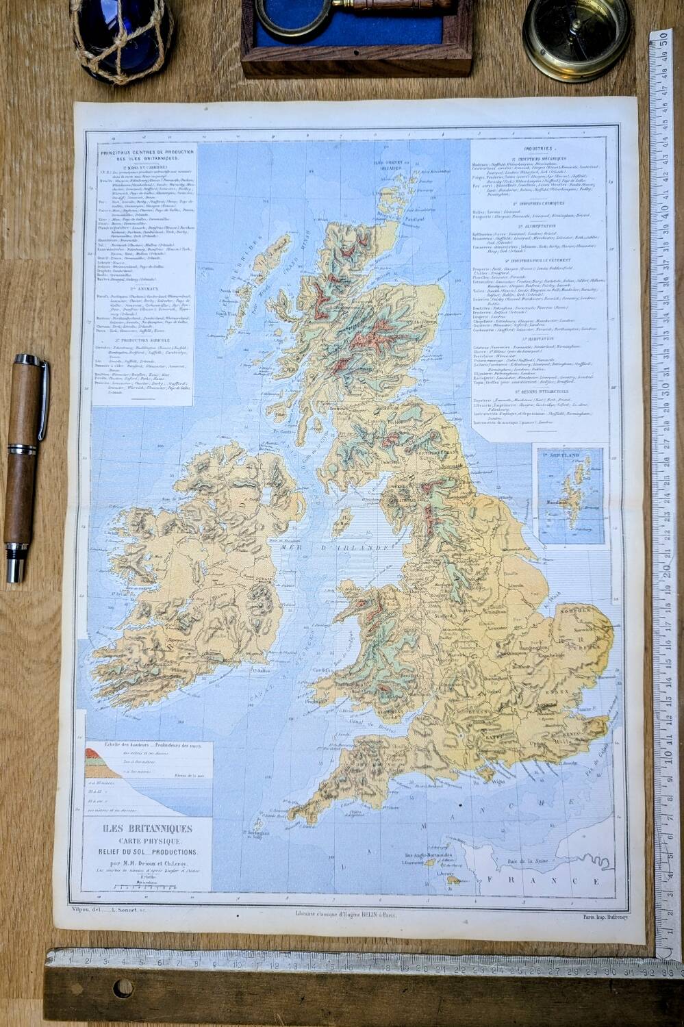 The British Isles, original map printed in 1879.