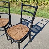 Set of 2 cane bistro chairs