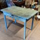 Farmhouse table green patina
