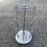 Postcard turnstile display in silver metal