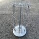 Postcard turnstile display in silver metal