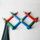 Vintage coat rack from the 1980s in the style of Pierre Sala, Memphis style, pencil pattern, extendable, 7 hooks.