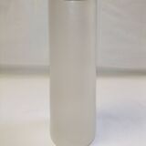 Old art nouveau vase frosted glass cylinder leaf decoration