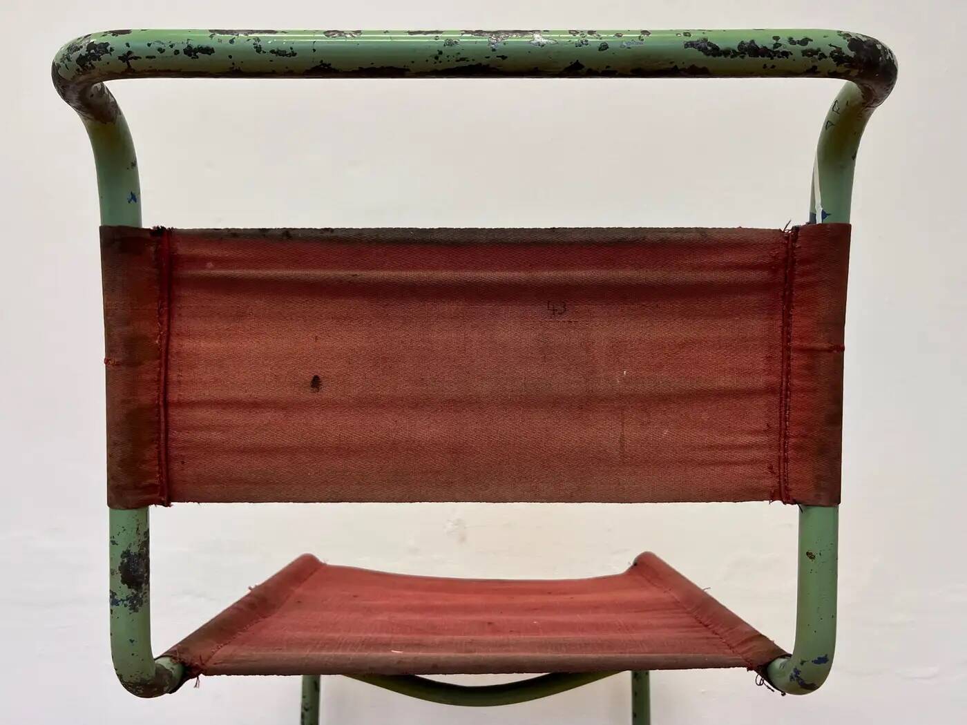 Rare Bauhaus Mart Stam tubular chair by Thonet / original green colour