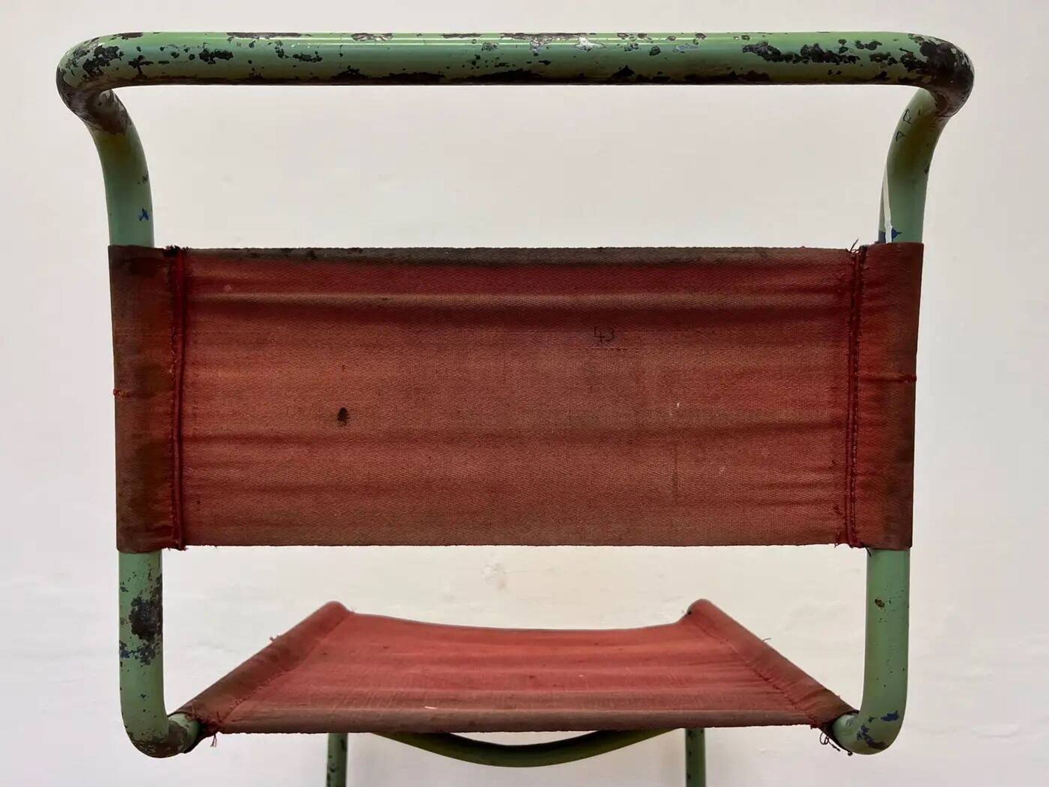 Rare Bauhaus Mart Stam tubular chair by Thonet / original green colour
