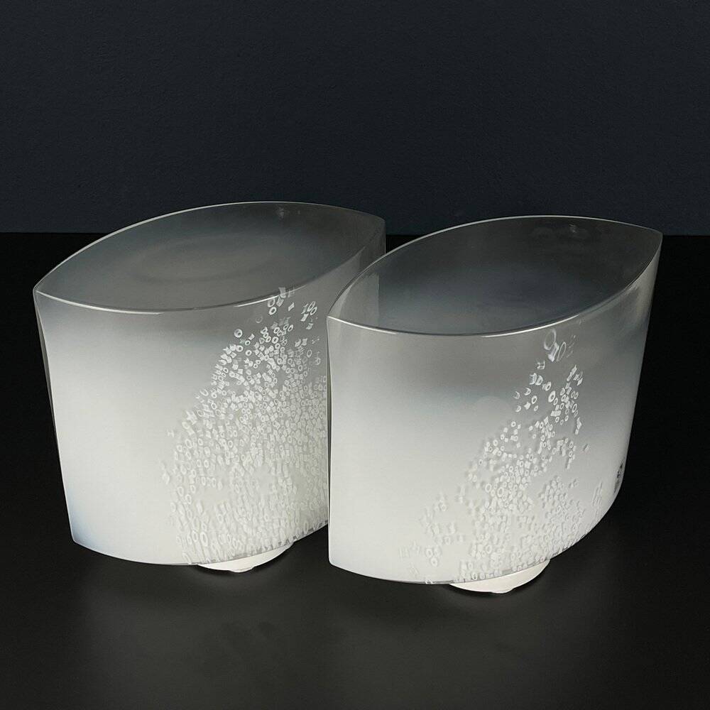 Idra table lamps in Murano glass by Rosanna Toso for Leucos, Italy, 1980s, set of 2