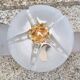 Paire d'appliques acier et opaline, design Vittorio Mazzega, vintage, années 70