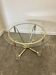 Brass and lucite dining table with beveled glass top, Italy 1980s.