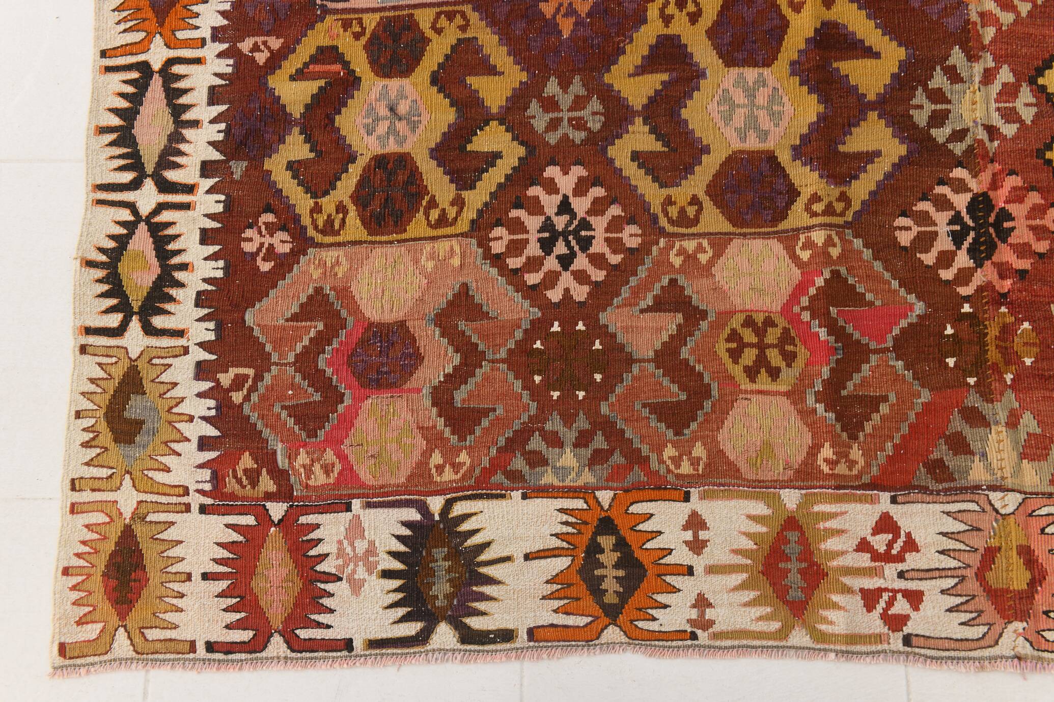 7X14 KİLİM LARGE AREA TURKISH KİLİM RUG, WOOL VINTAGE KILIM RUG, 212X438