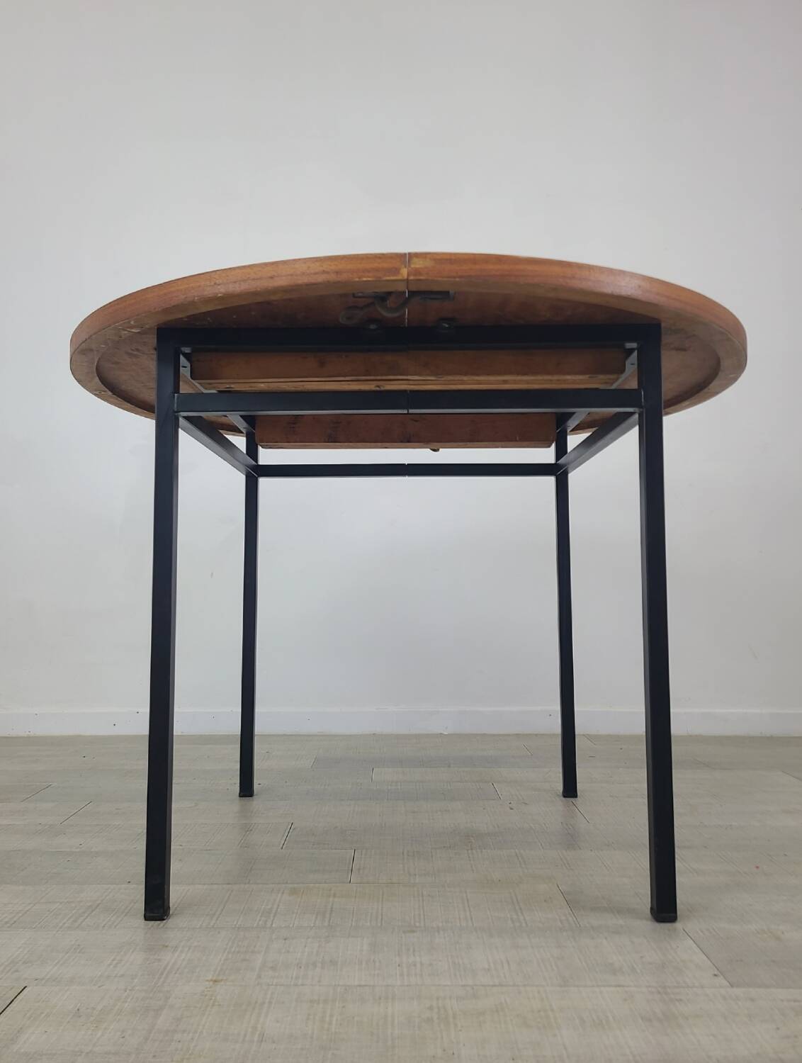 Vintage round dining table designed by Marcel Gascoin 1960s