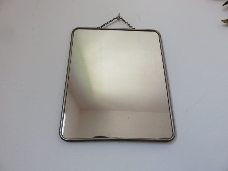 Old barber mirror with chain 50 years 60
