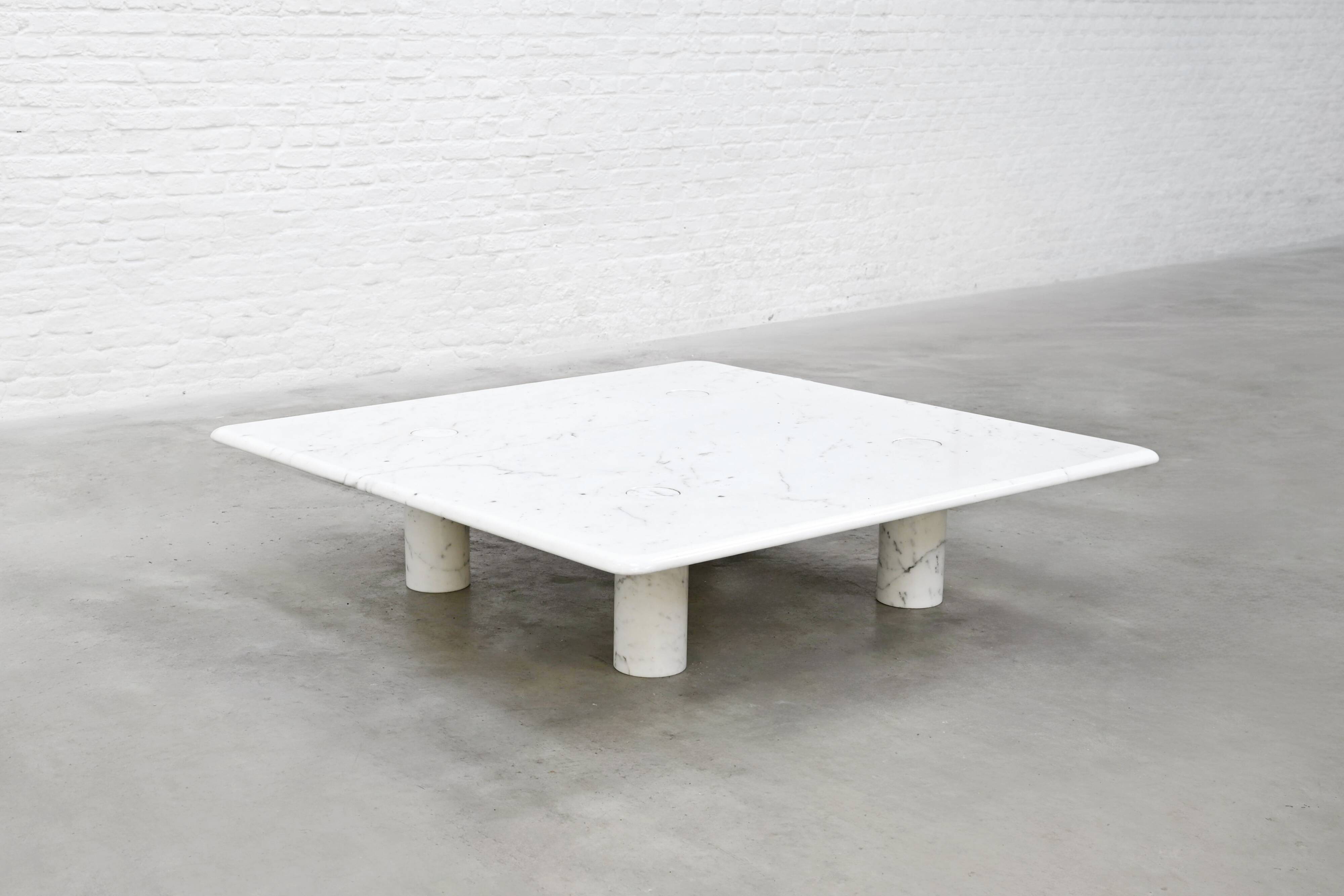Angelo Mangiarotti for Up&Up Carrara Marble Coffee Table, Italy 1970's
