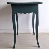 Antique Gustavian-style table painted in dark green with a drawer.