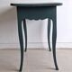 Antique Gustavian-style table painted in dark green with a drawer.
